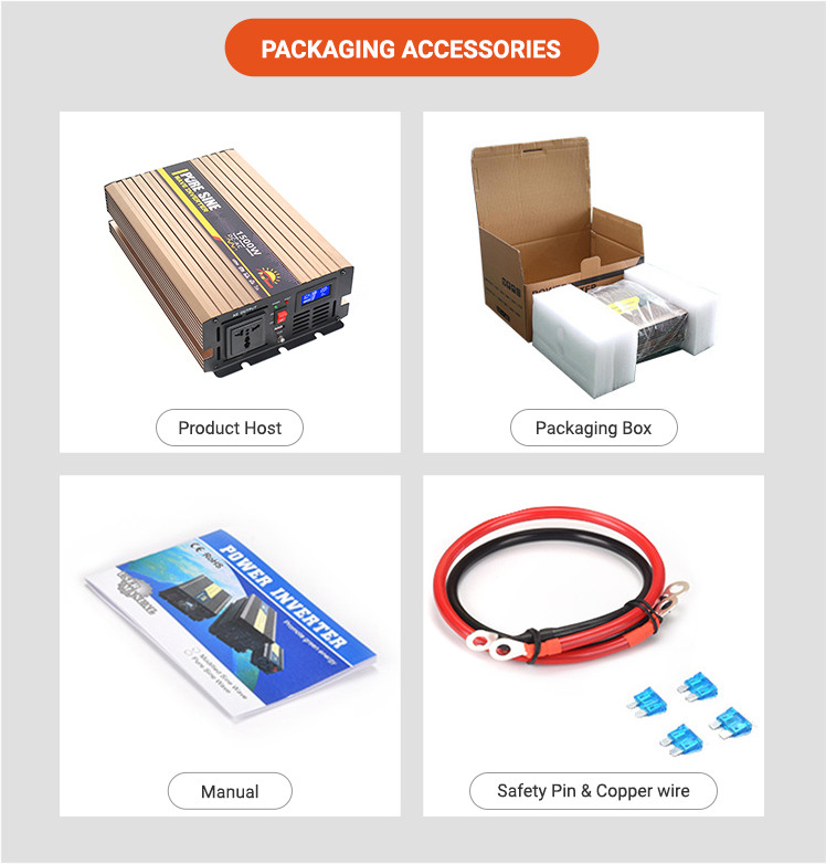 1500W DC 12V 24V 48V  AC 110V 220V Solar Power Inverter